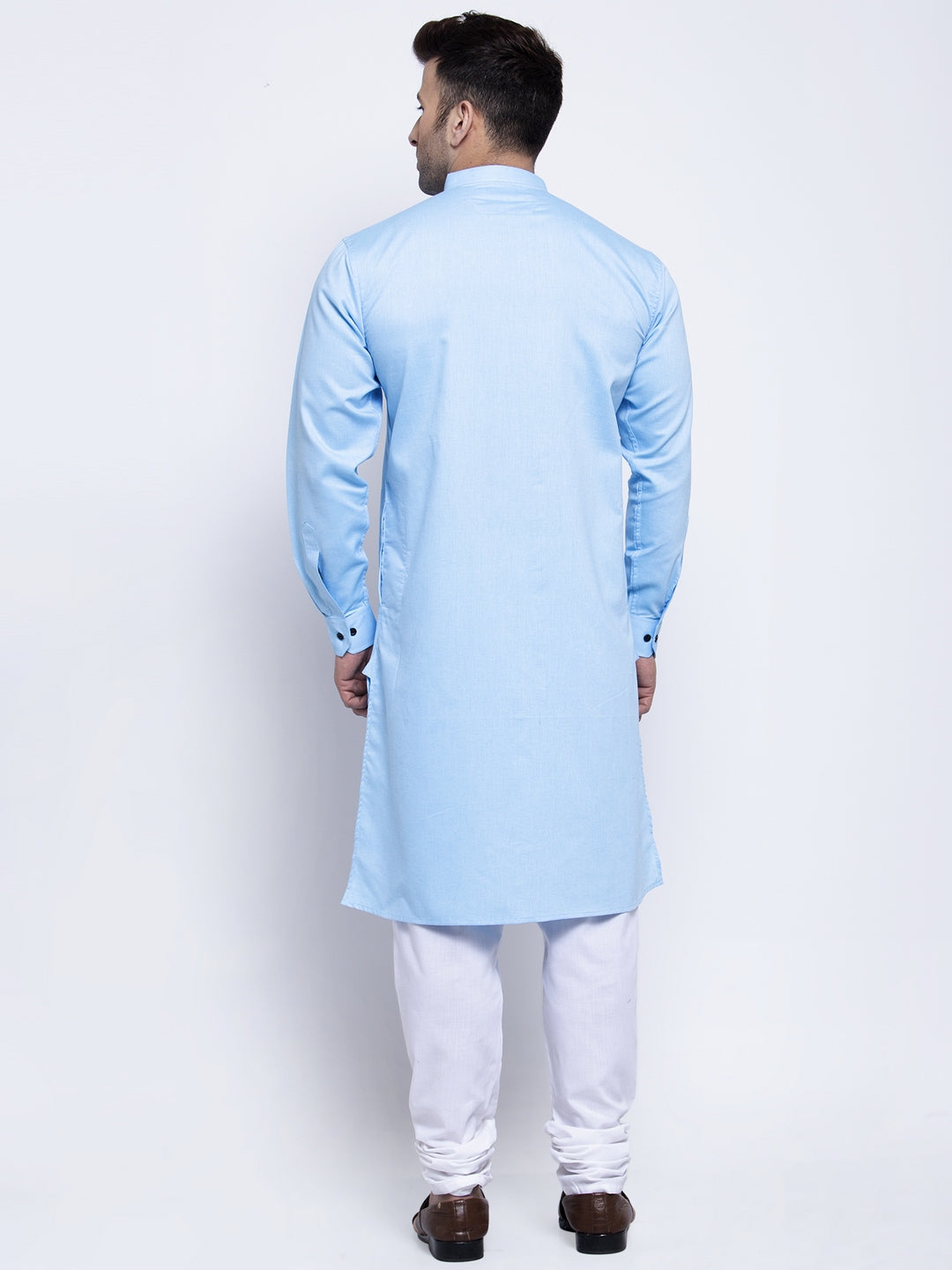 KLOTTHE SkyBlue Cotton Solid Kurtas