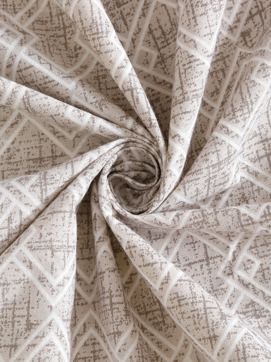 Klotthe Grey Geometric 400 TC Pure Cotton Fitted Super King Double Bedsheet with 2 Pillow covers
