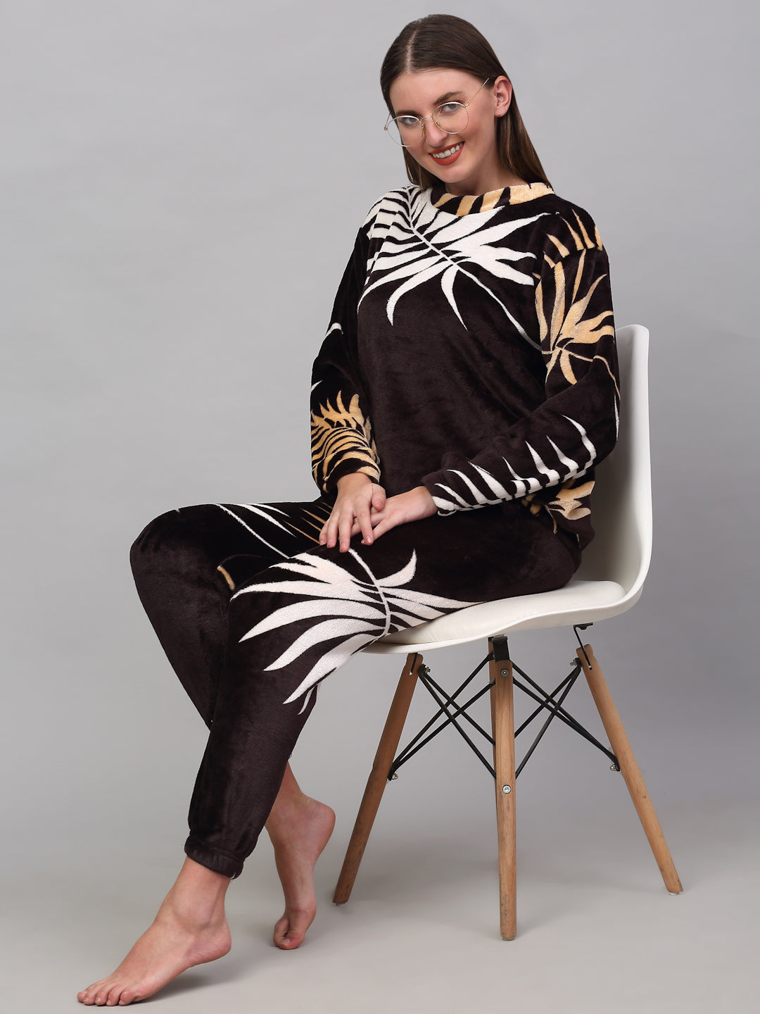 Klotthe Women MultiColor Printed Wool Blend Night Suit