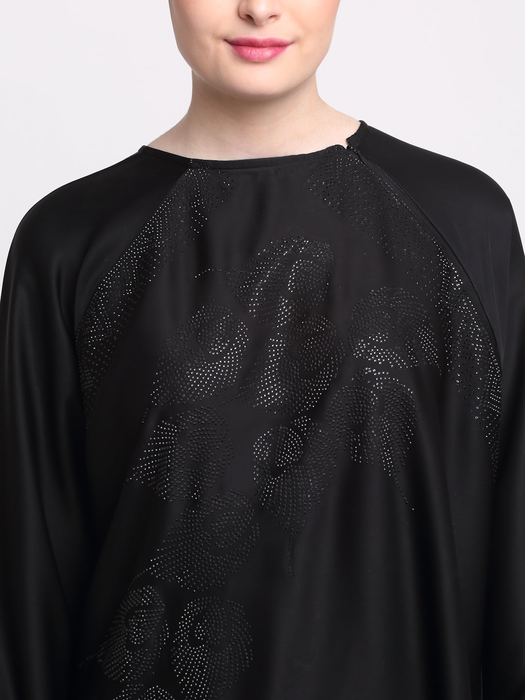 Klotthe Women Black Solid Burqa With Scarf