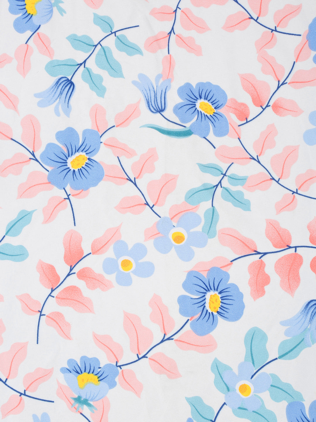 Klotthe Multi Floral 300 TC Cotton Blend Elasticated Double Bedsheet with 2 Pillow Covers