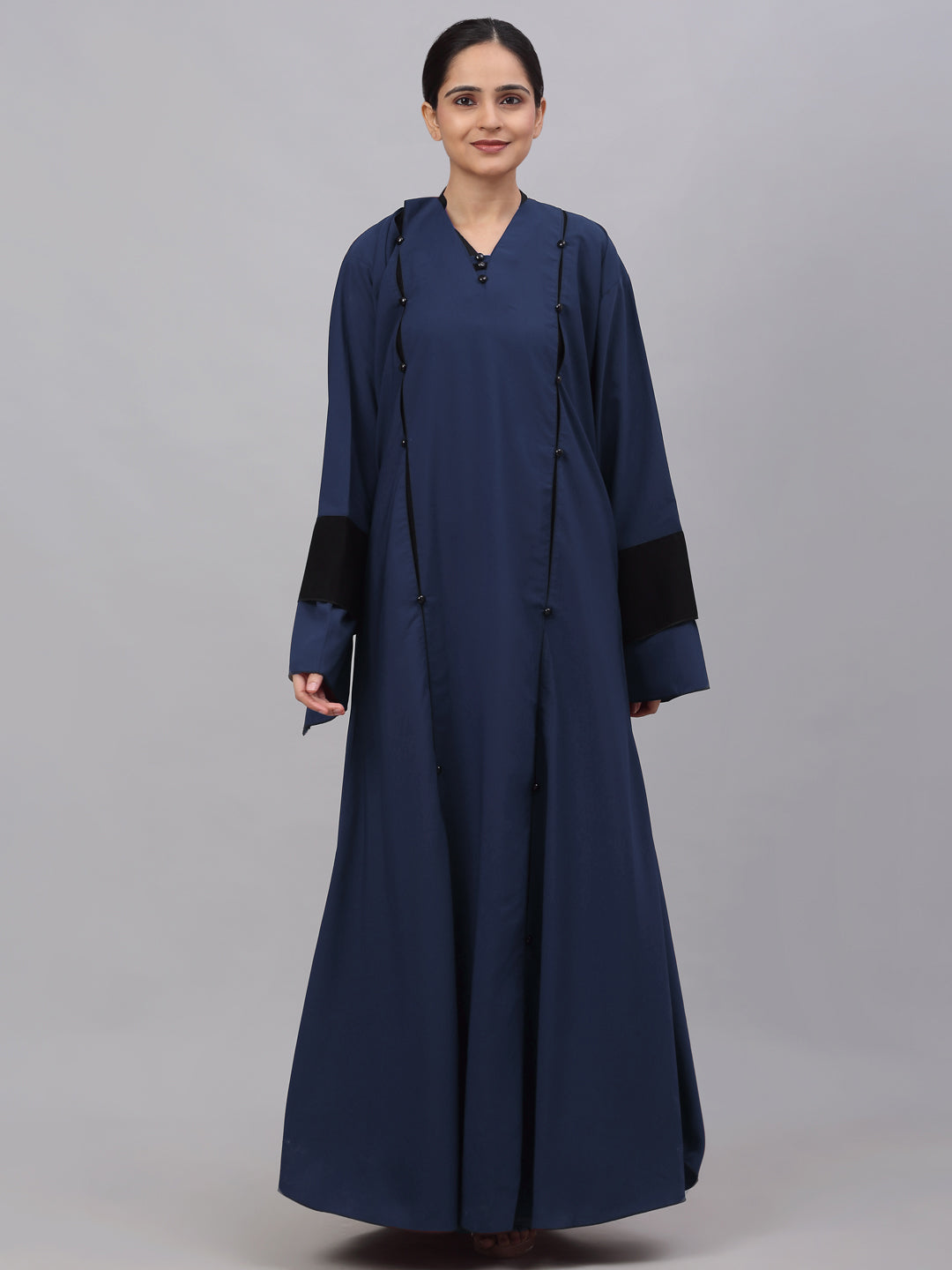 Klotthe Women Blue Embellished Burqa With Scarves