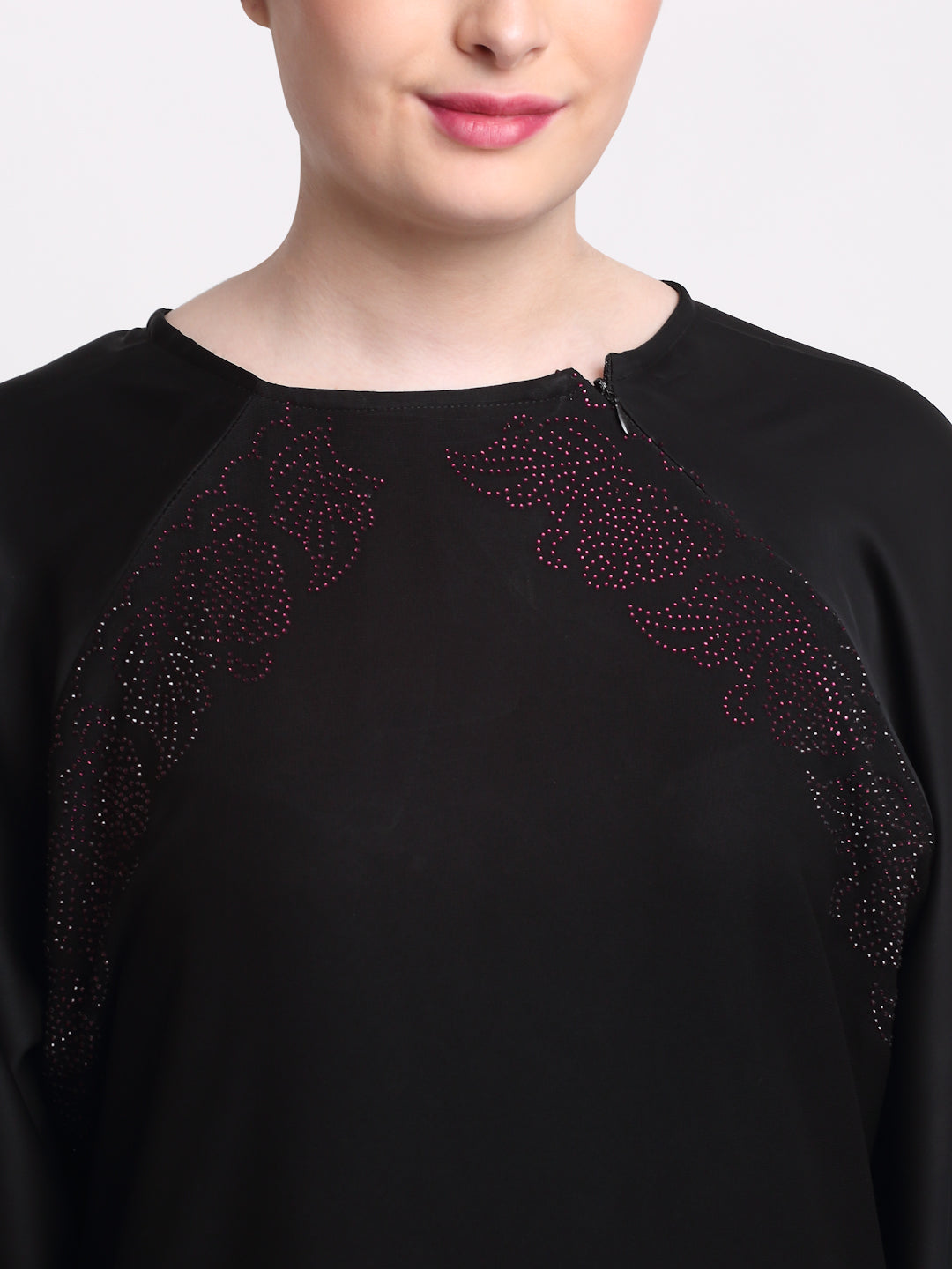 Klotthe Women Black Solid Burqa With Scarf
