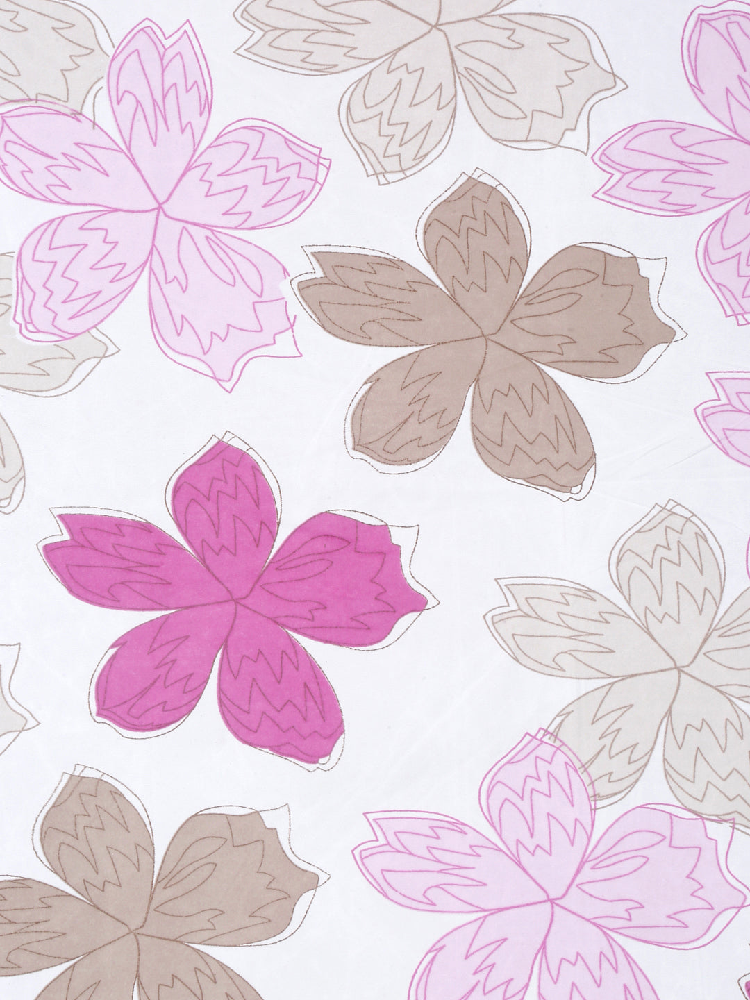 Klotthe White Floral 300 TC Cotton Blend Single Bedsheet with Pillow Cover