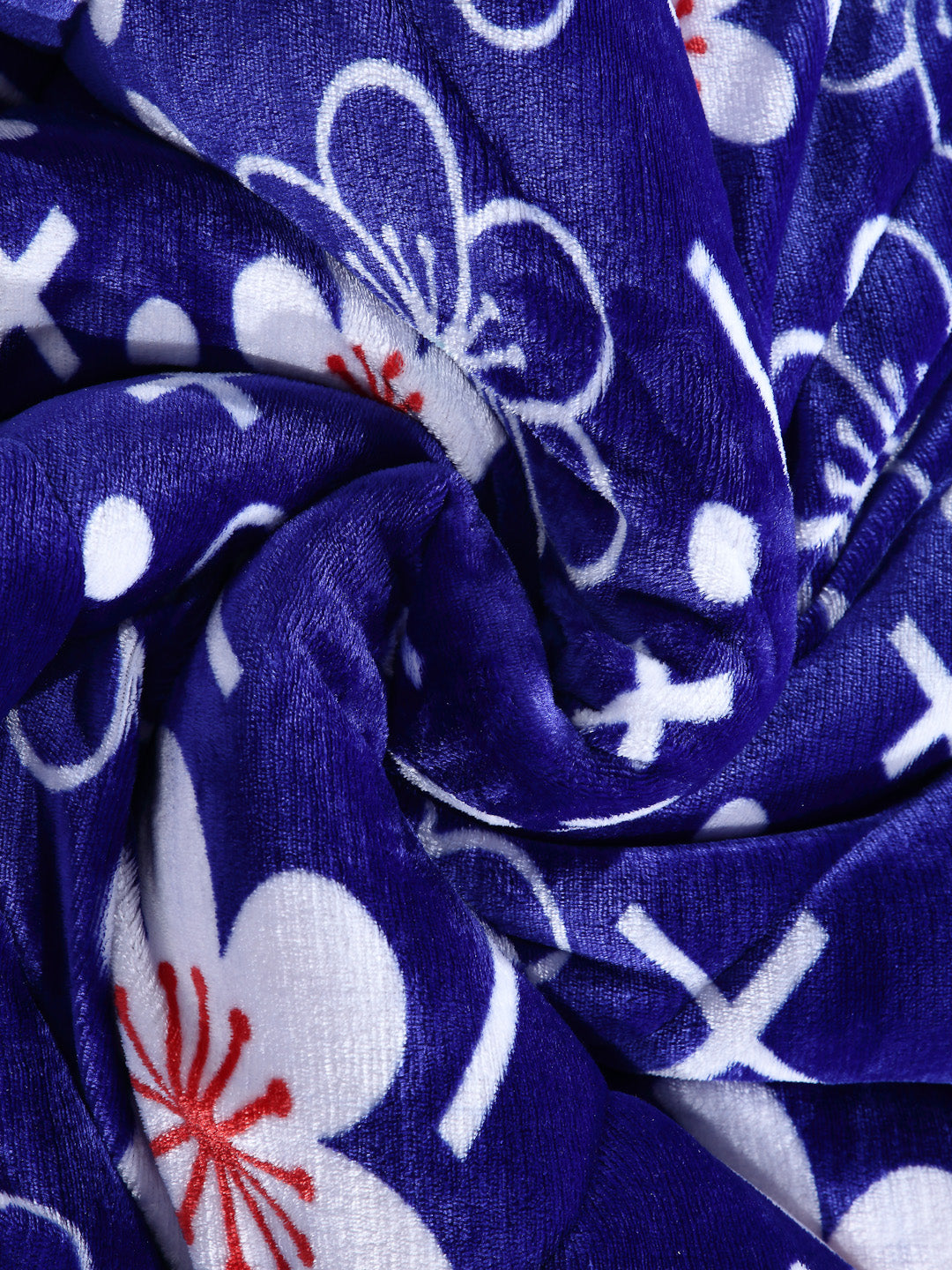 Klotthe Blue Floral Printed 800 GSM Heavy Winter Double Bed Quilt