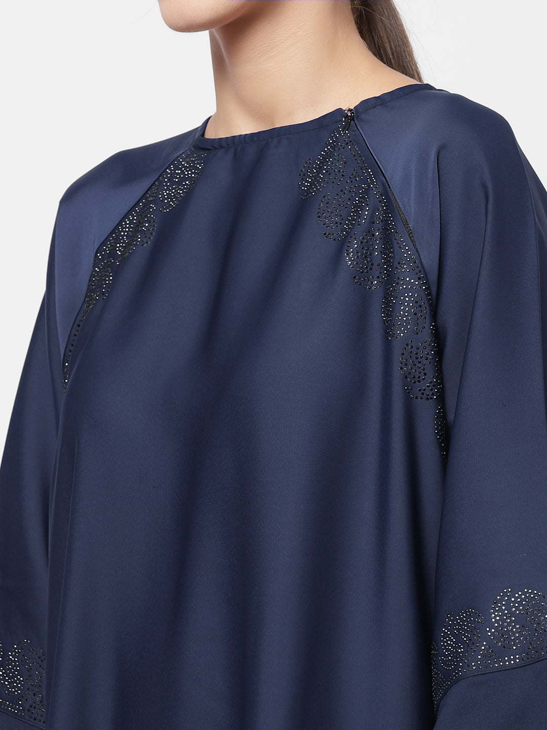 Klotthe Women Blue Embellished Burqa With Scarves