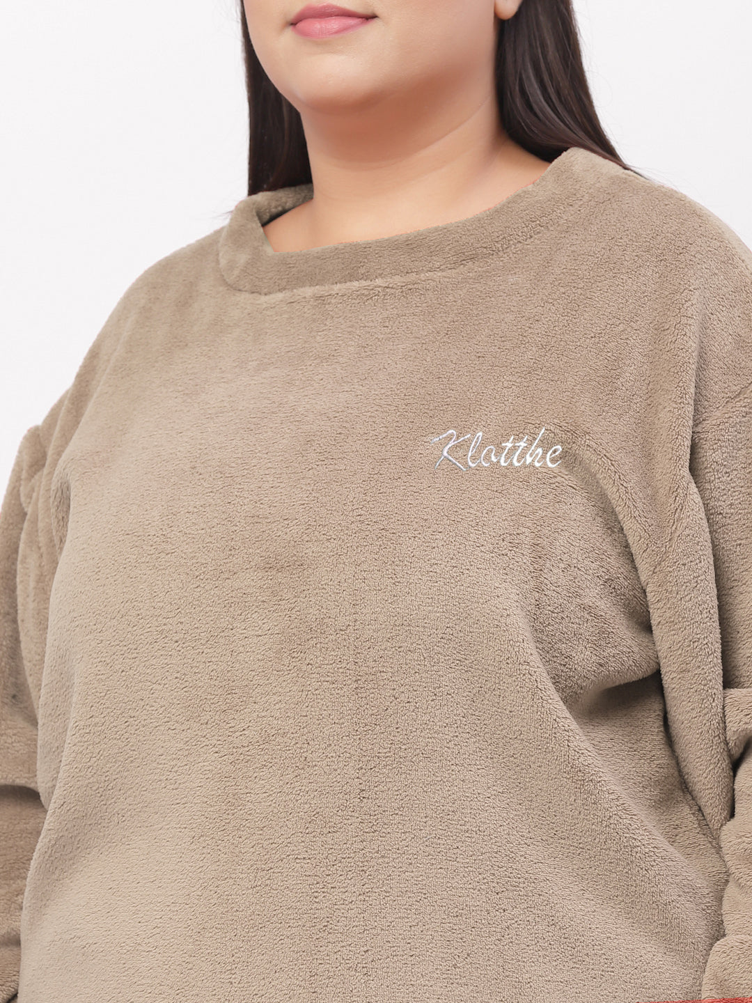 Klotthe Women Beige Wool Blend Solid Night Suit