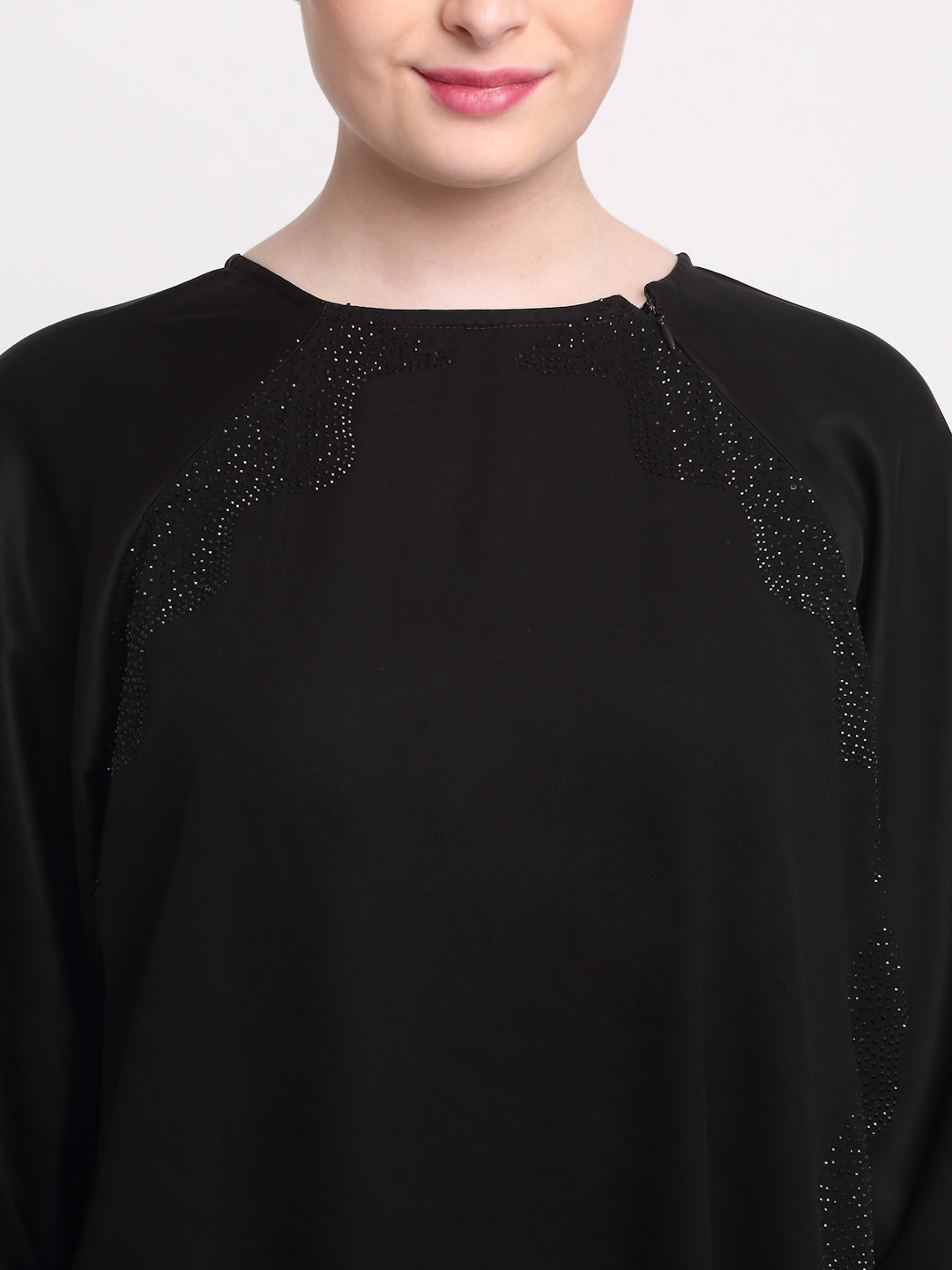 Klotthe Women Black Solid Burqa With Scarf