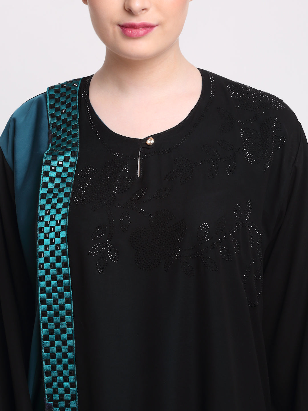 Klotthe Women Black Solid Burqa With Scarf