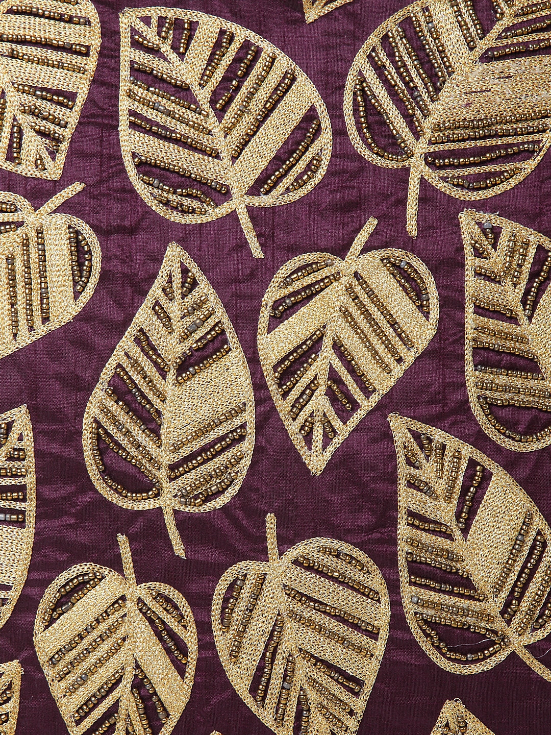KLOTTHE Set of Two Purple Cotton Silk Embroidered Cushion Covers