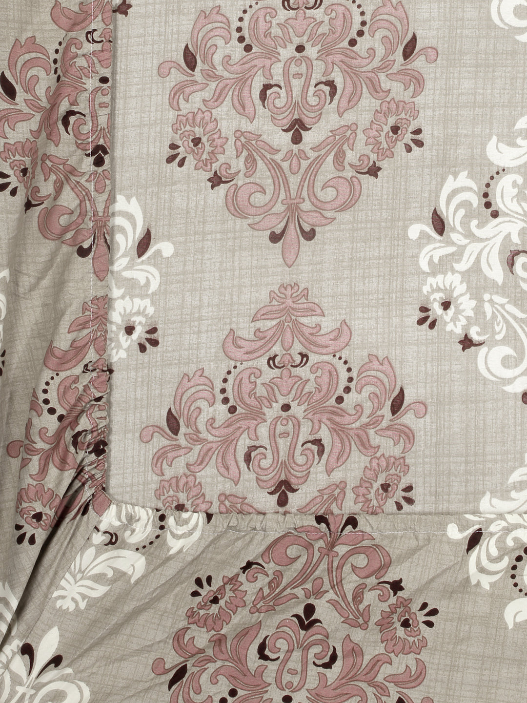 Klotthe Multicolor Ethnic Motifs 300 TC Cotton Blend Fitted Double Bedsheet with 2 Pillow Covers