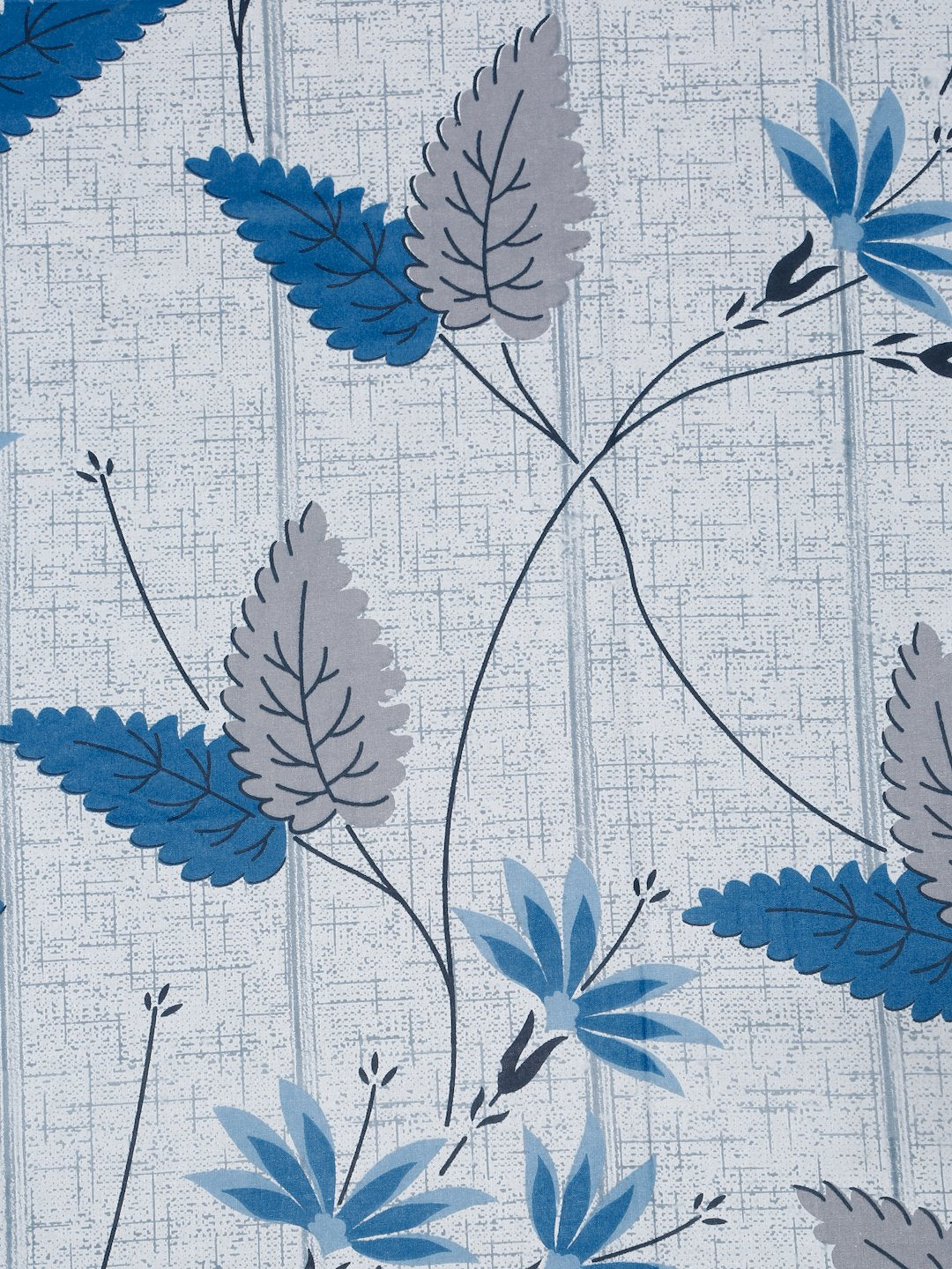 Blue Floral 400 TC Pure Cotton Fitted Double Bedsheet with 2 Pillow Covers