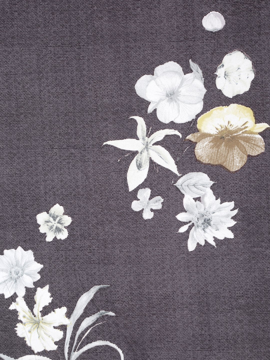 Brown Floral 300 TC Cotton Blend Fitted Double Bedsheet with 2 Pillow Covers