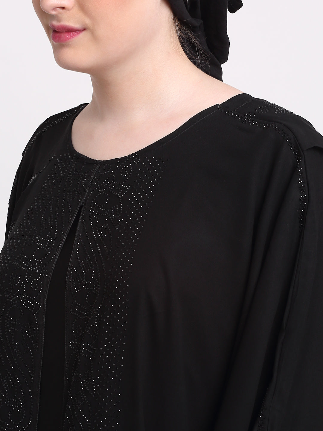 Klotthe Women Black Solid Burqa With Scarf