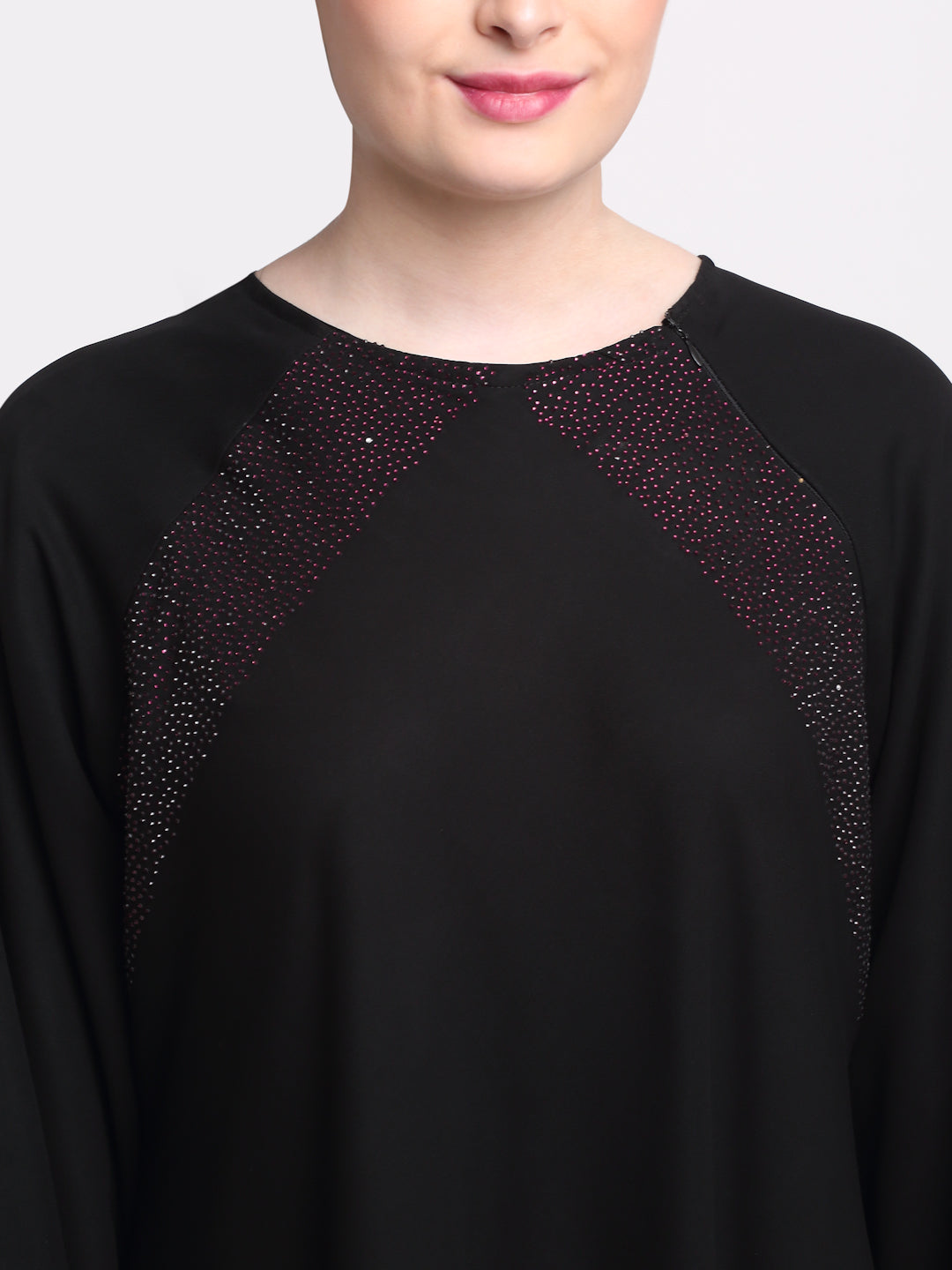 Klotthe Women Black Solid Burqa With Scarf