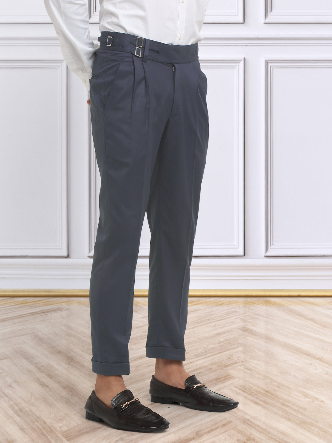 Italian Style Formal Gurkha Pant-LightBlue