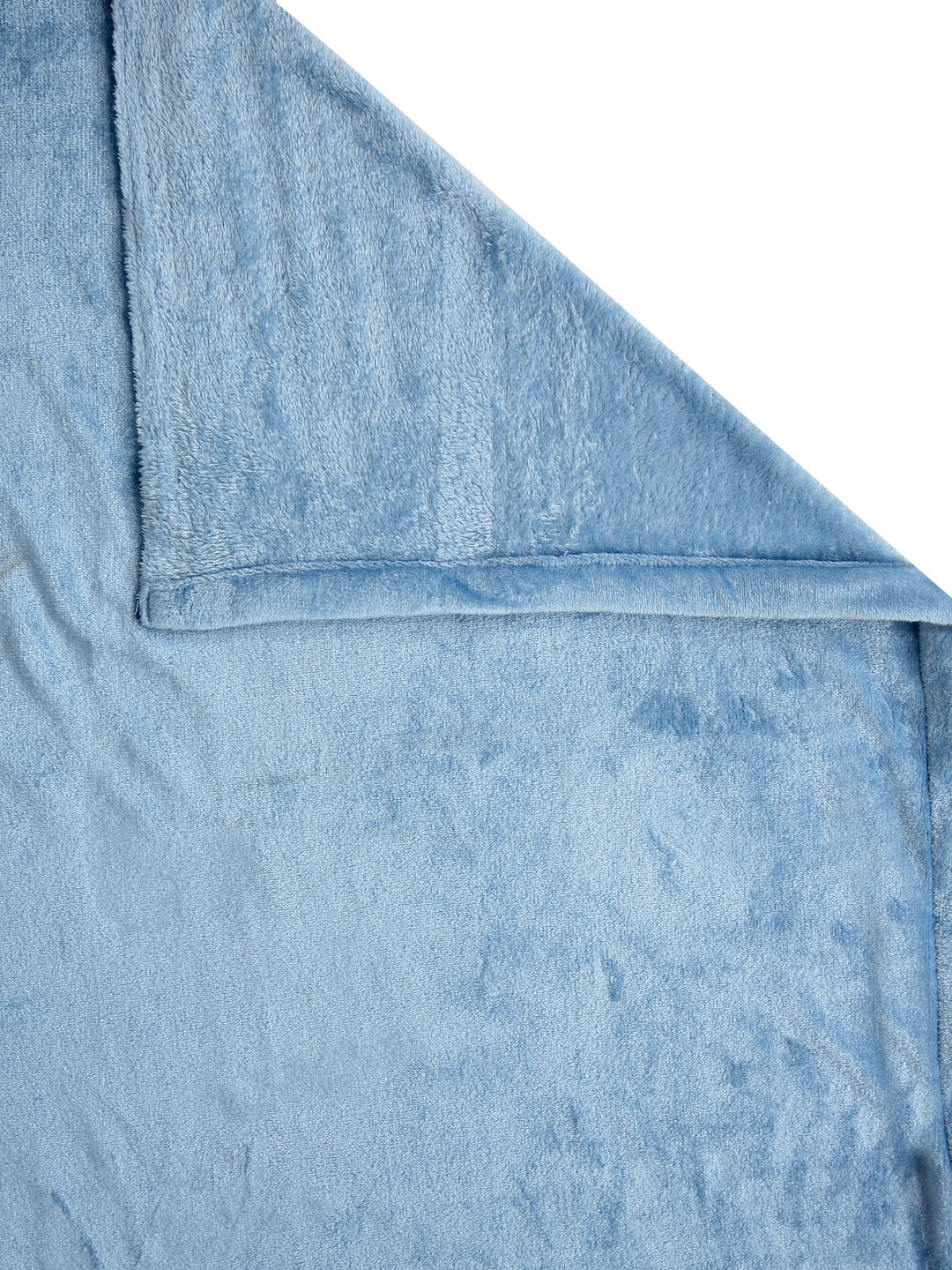 Klotthe SkyBlue Solid Woolen Double Bed Sheet with 2 Pillow Covers