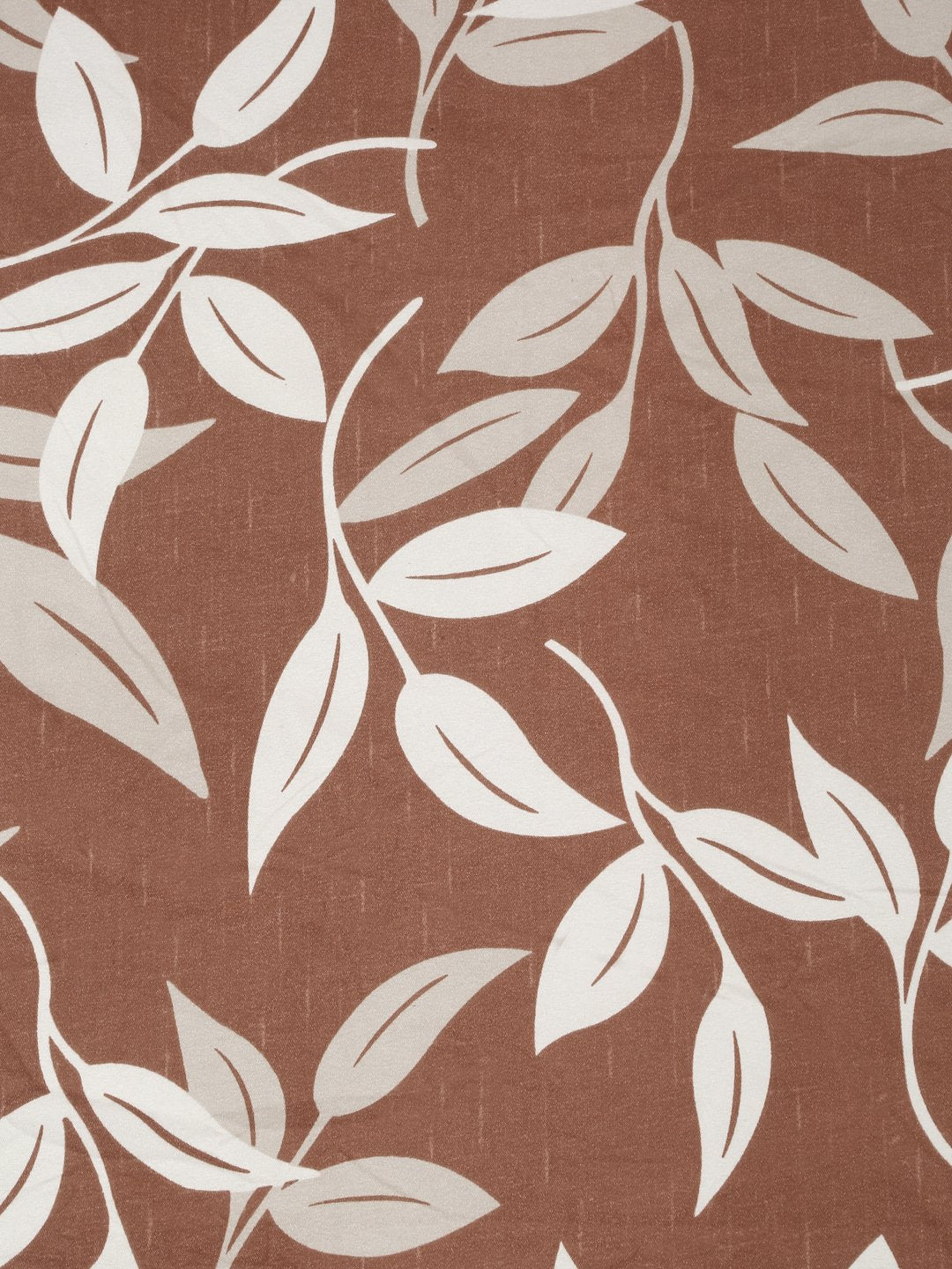 Brown Floral 300 TC Cotton Blend Fitted Double Bedsheet with 2 Pillow Covers