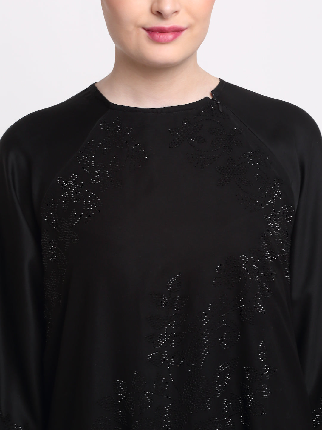 Klotthe Women Black Solid Burqa With Scarf