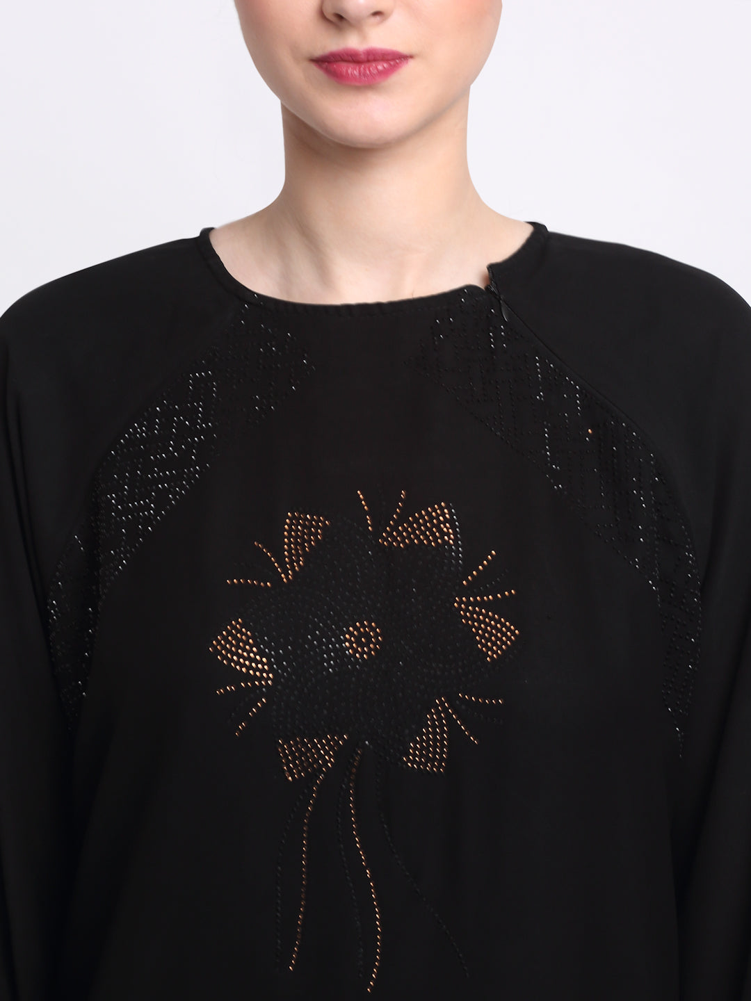 Klotthe Women Black Solid Burqa With Scarf