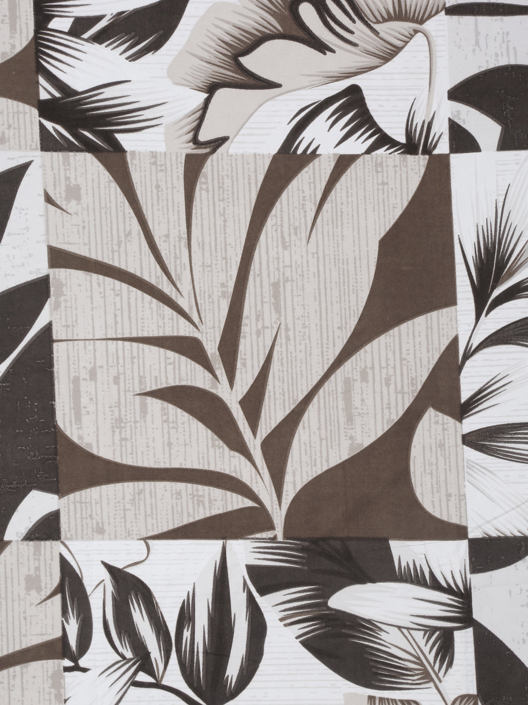 Klotthe Brown Floral 300 TC Cotton Blend Fitted Single Bedsheet with Pillow Cover