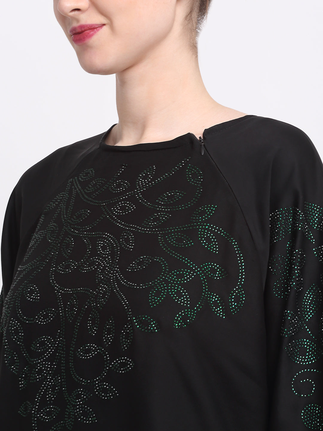 Klotthe Women Black Solid Burqa With Scarf