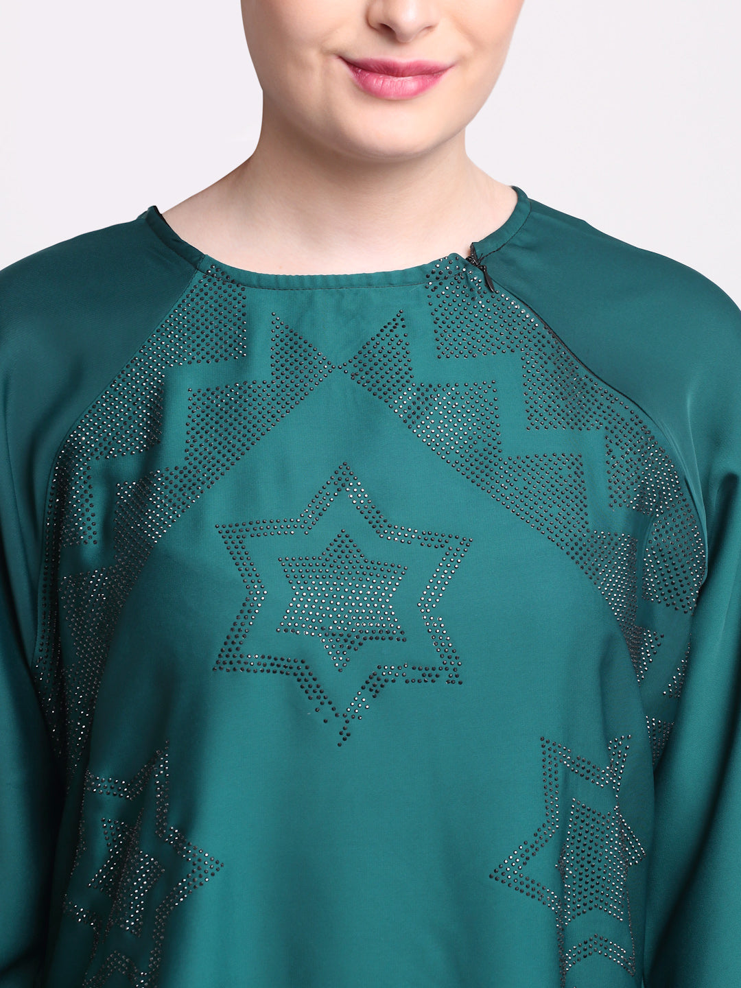 Klotthe Women Turquoise Blue Solid Burqa with Scarf