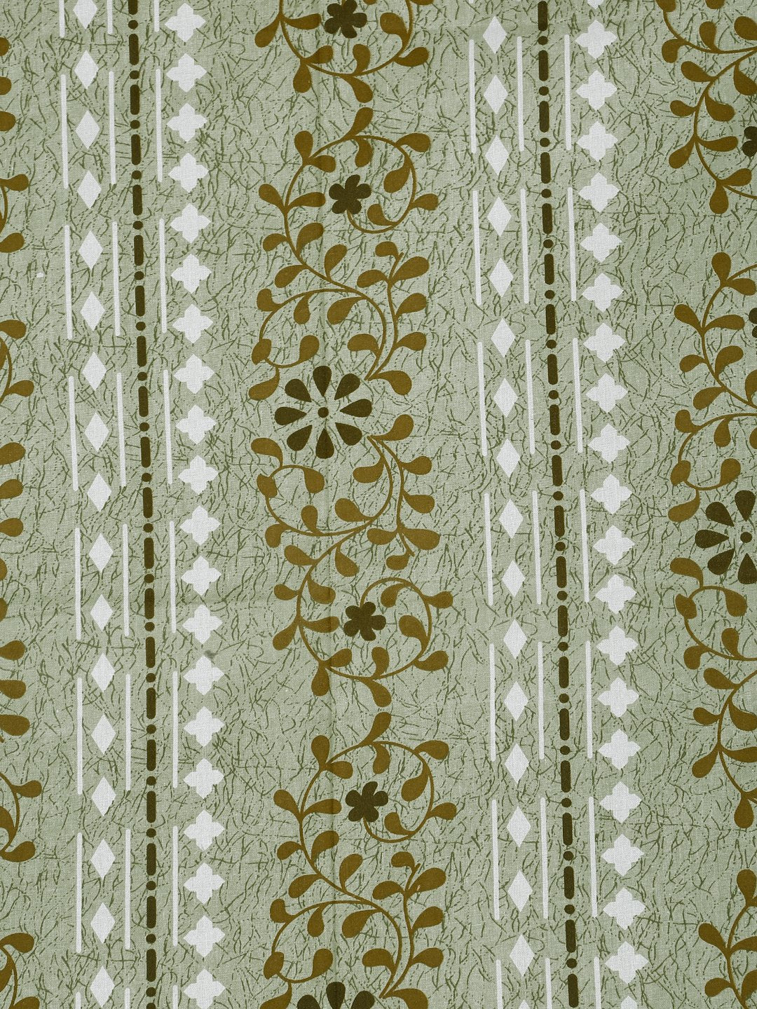 Green Floral 400 TC Pure Cotton Fitted Double Bedsheet with 2 Pillow Covers