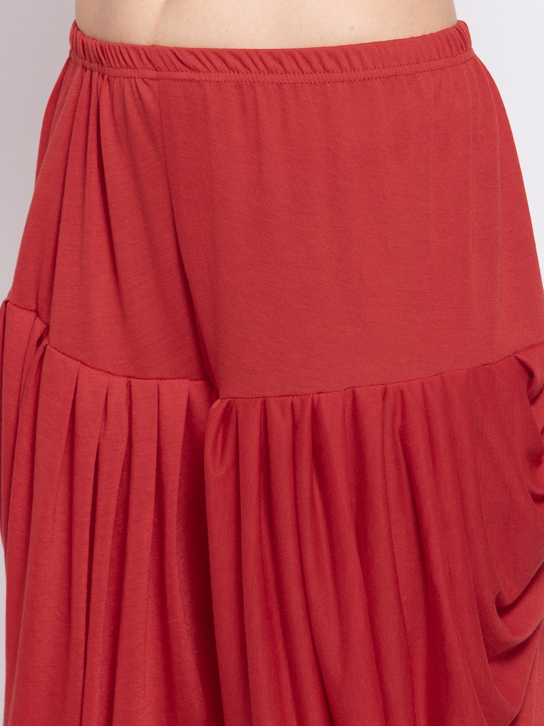 KLOTTHE Red Viscose Rayon Solid Dhoti Salwar
