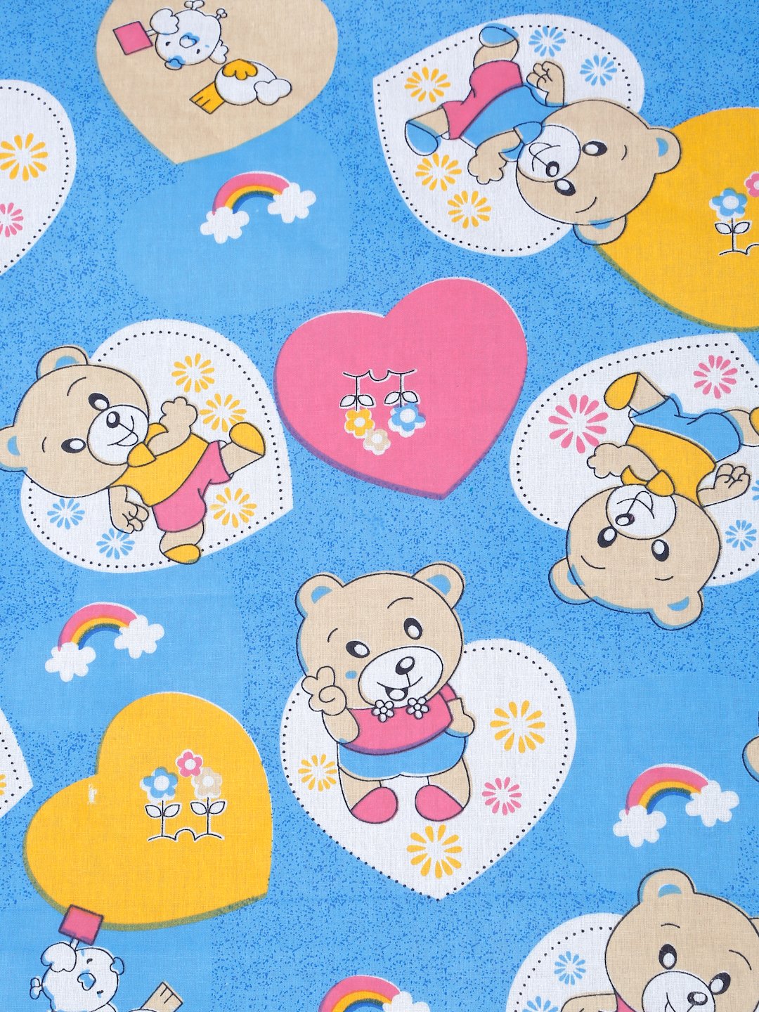 Blue Cartoon Characters 400 TC Pure Cotton Fitted Double Bedsheet with 2 Pillow Covers