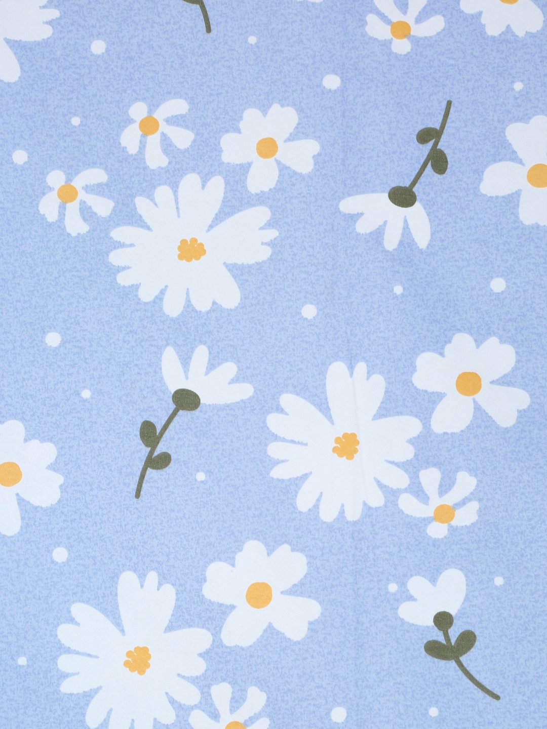 Blue Floral 300 TC Fitted Cotton Blend Double Bedsheet with 2 Pillow Covers