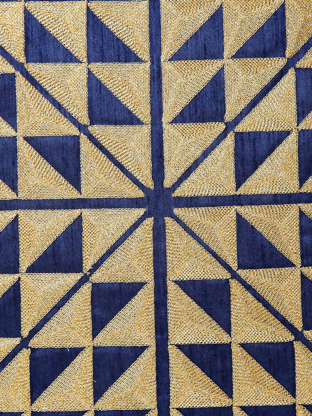 KLOTTHE Set of Two Blue Cotton Silk Embroidered Cushion Covers