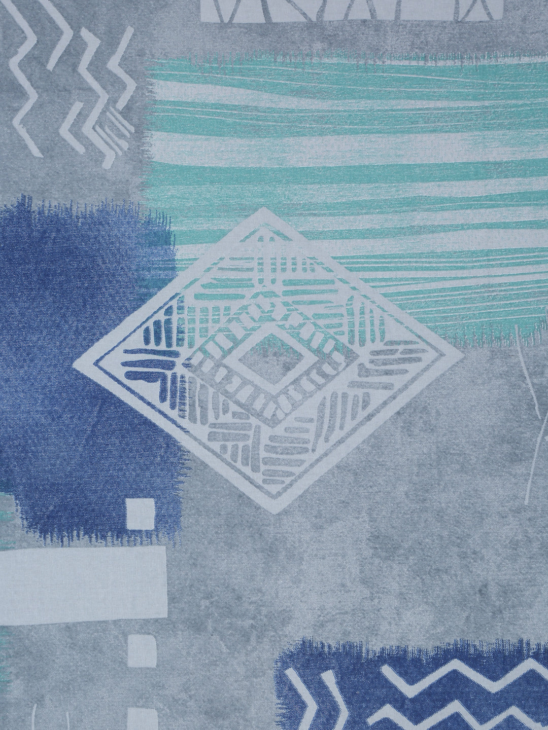 Klotthe Blue Geometric 400 TC Pure Cotton Double Bedsheet with 2 Pillow Covers