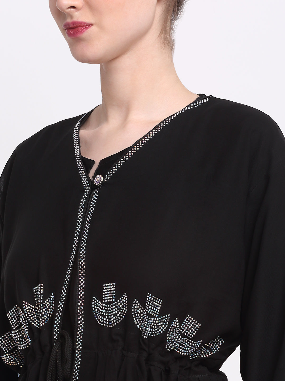 Klotthe Women Black Solid Burqa With Scarf