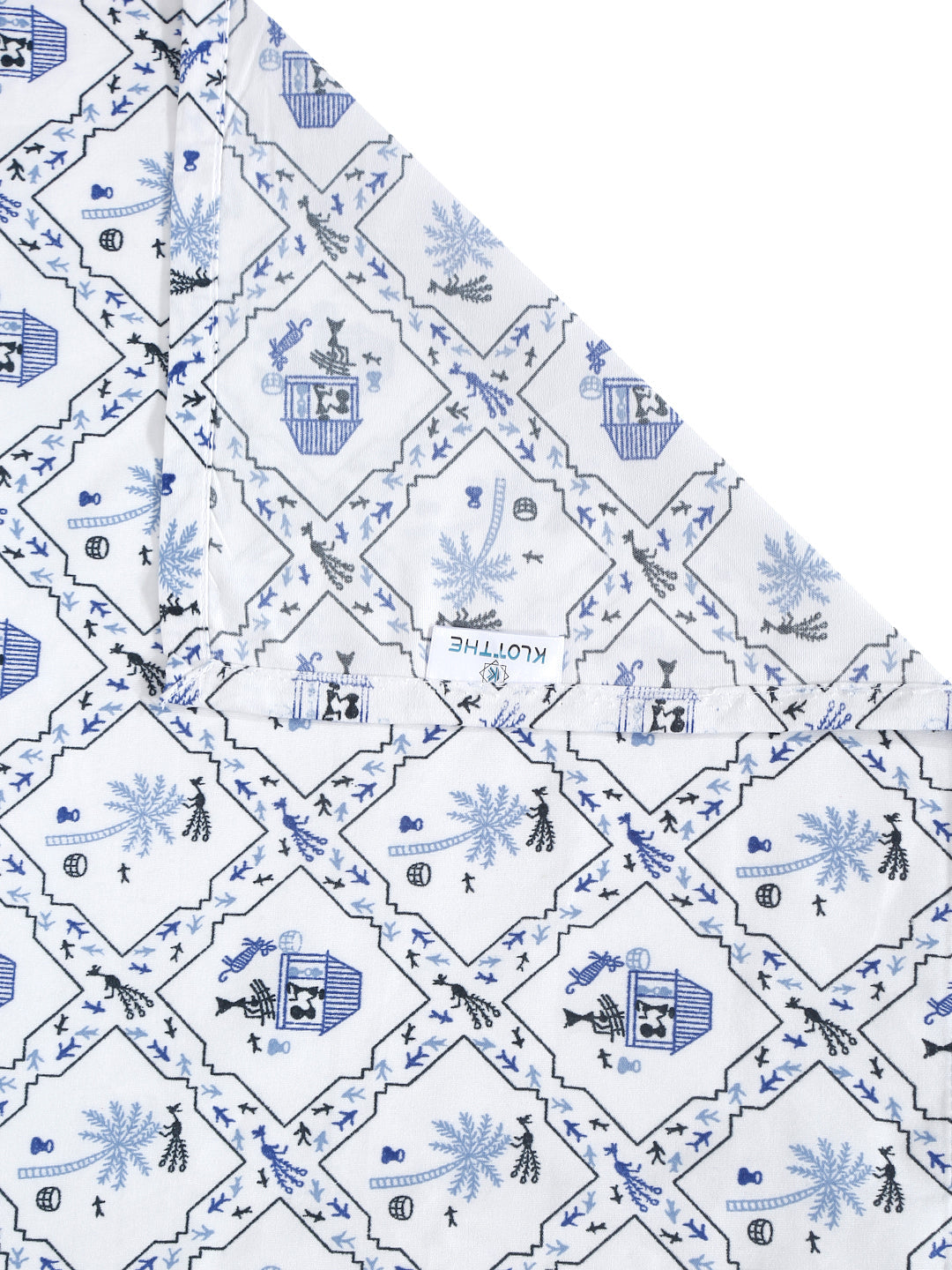 Klotthe White Floral 300 TC Cotton Blend Single Bedsheet Set in Book Fold Packing