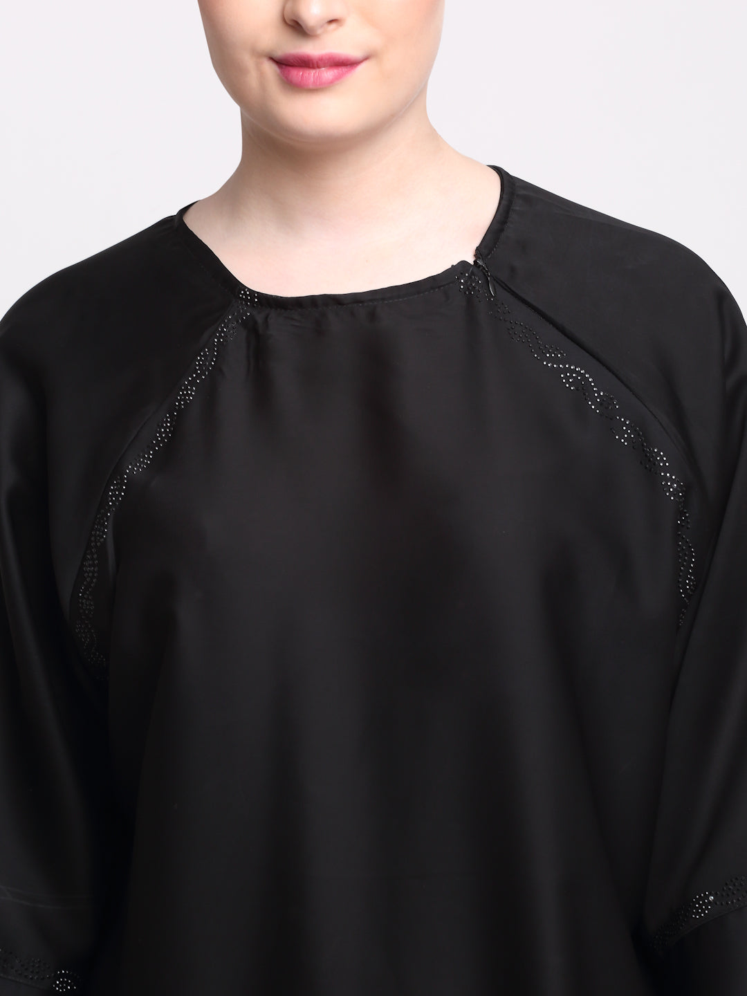 Klotthe Women Black Solid Burqa with Scarf