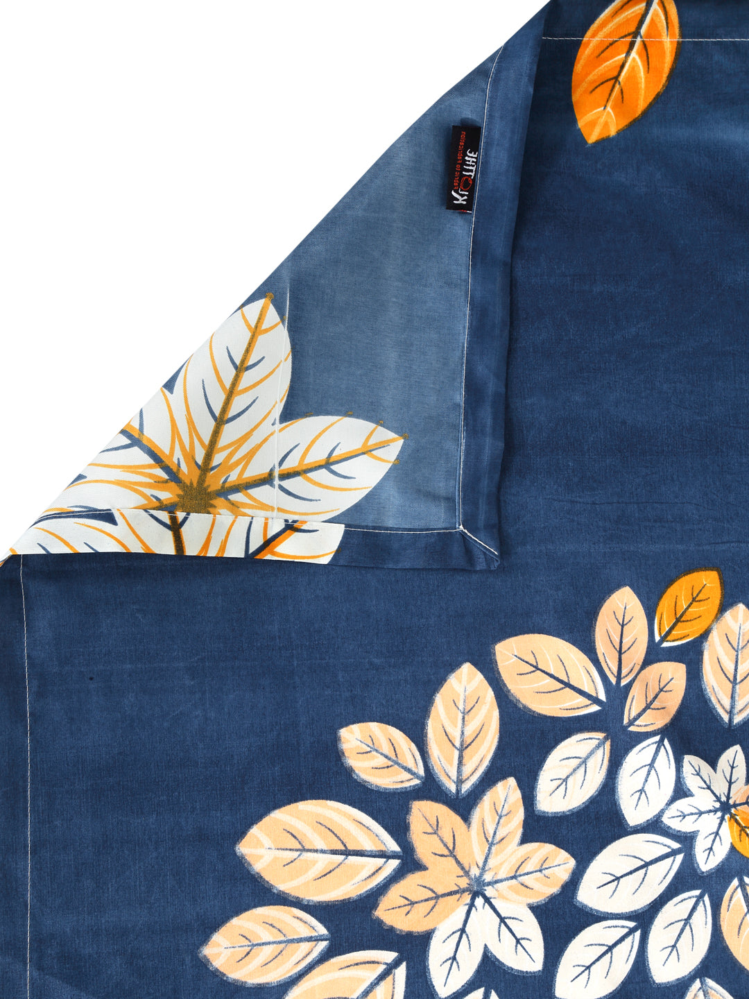 Klotthe Blue Floral Cotton Blend Single Bedsheet with Pillow cover