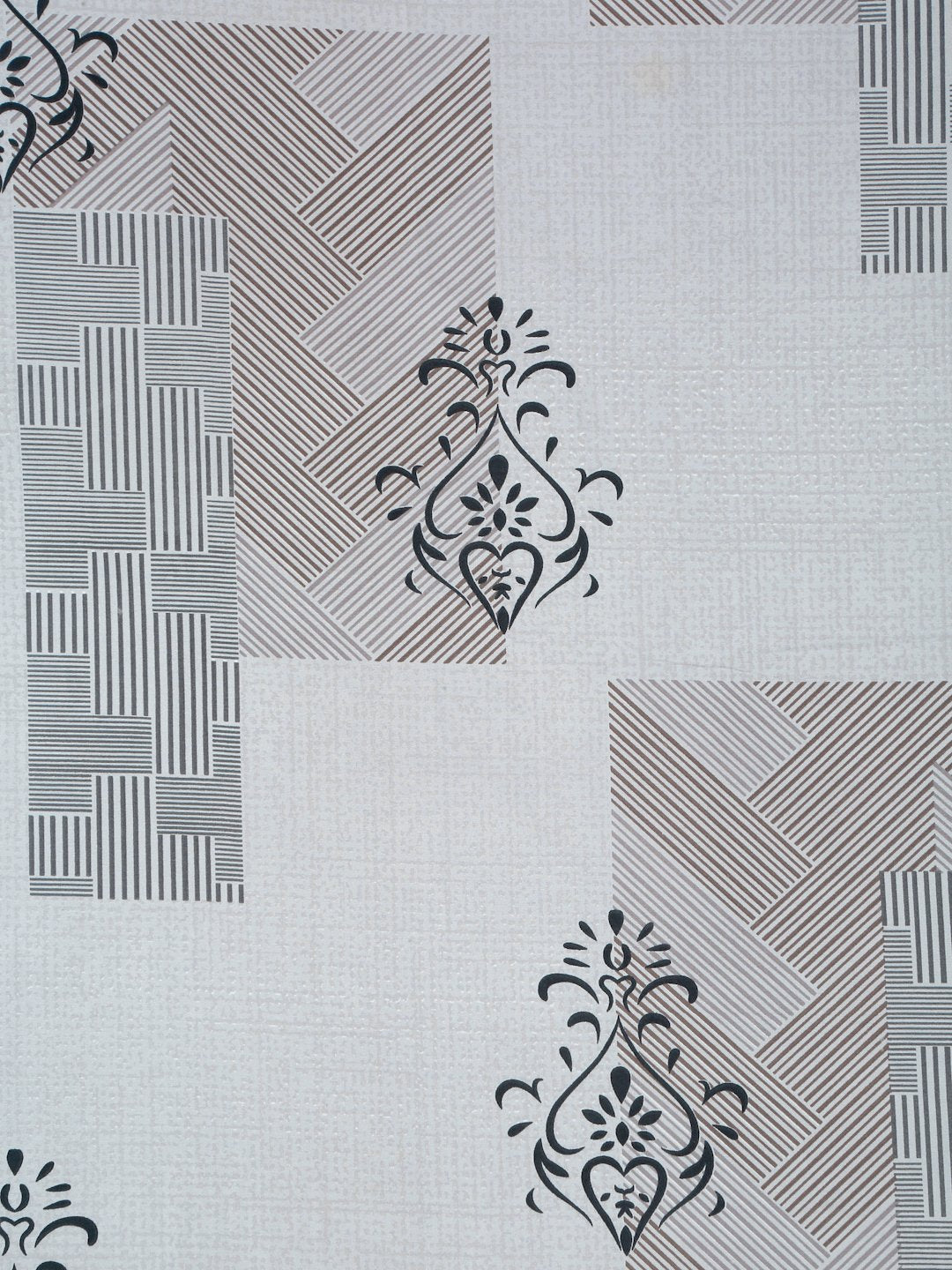 Grey Ethnic Motifs 300 TC Cotton Blend Fitted Double Bedsheet with 2 Pillow Covers