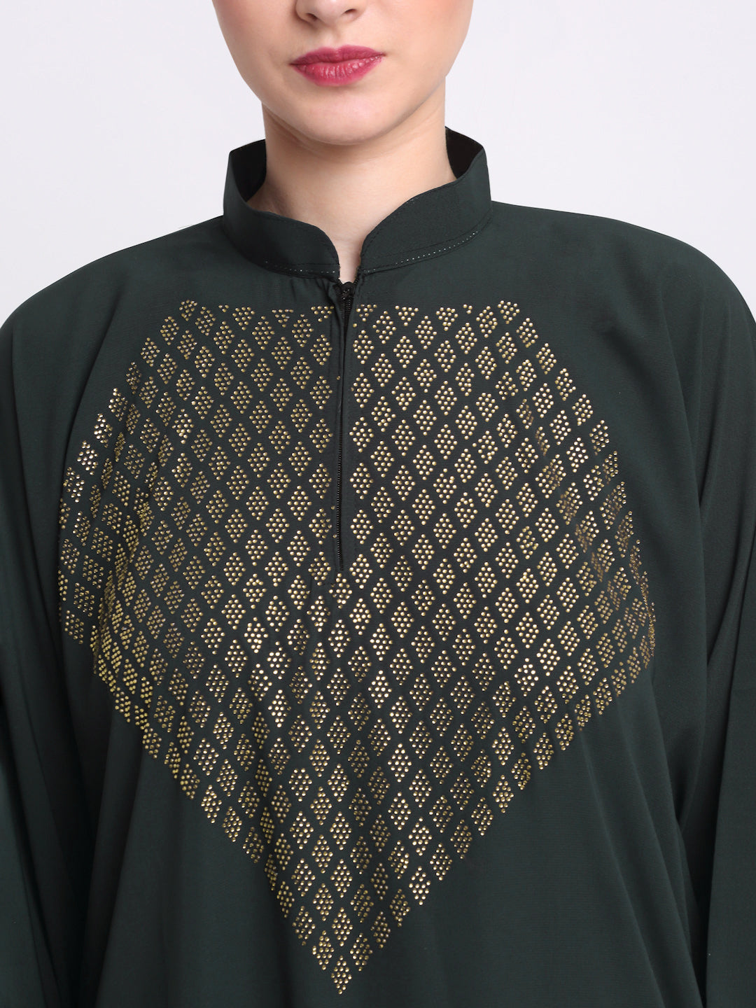 Klotthe Women Grey Embellished Burqa With Scarves