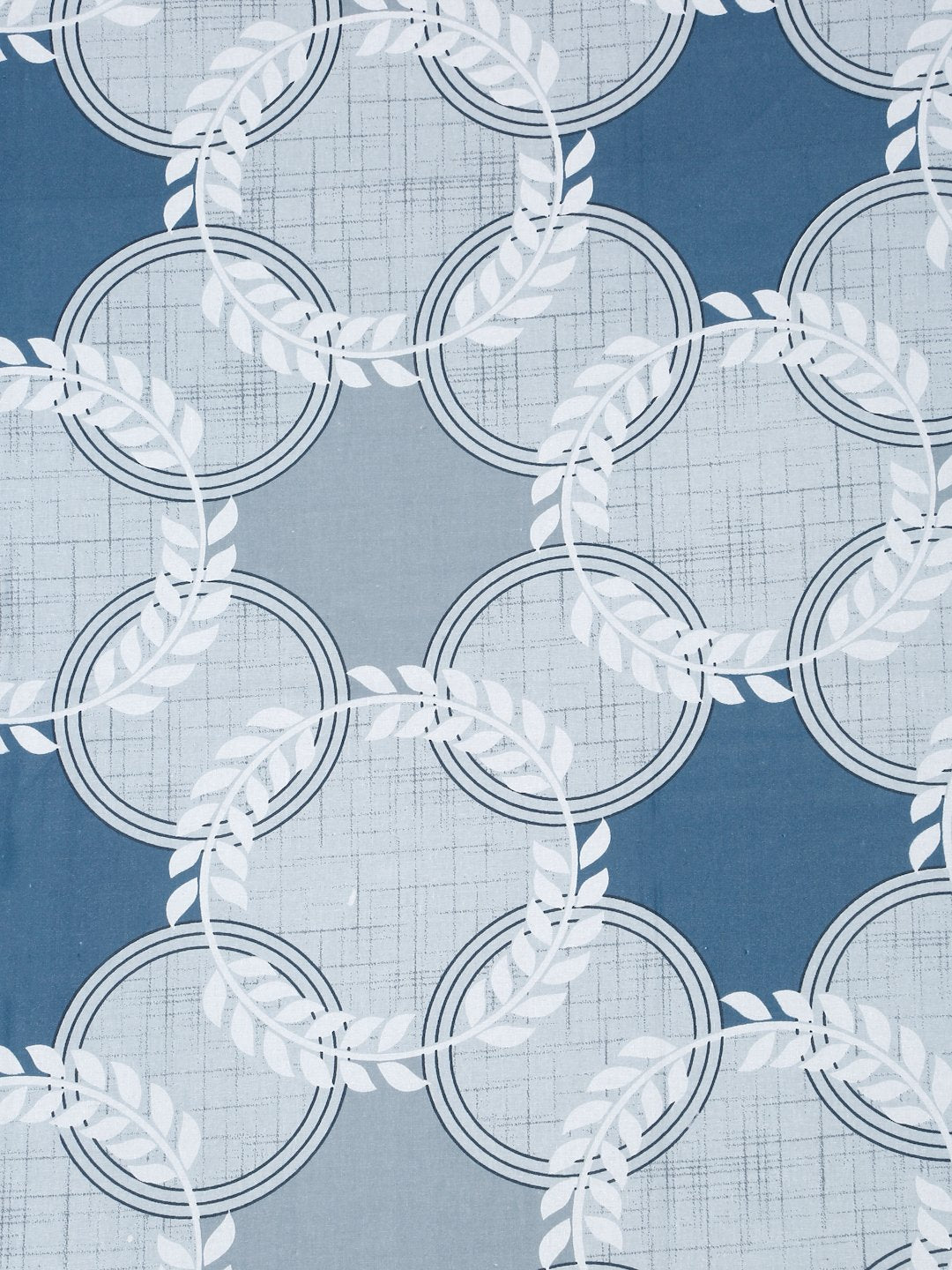 Blue Geometric 400 TC Pure Cotton Fitted Double Bedsheet with 2 Pillow Covers