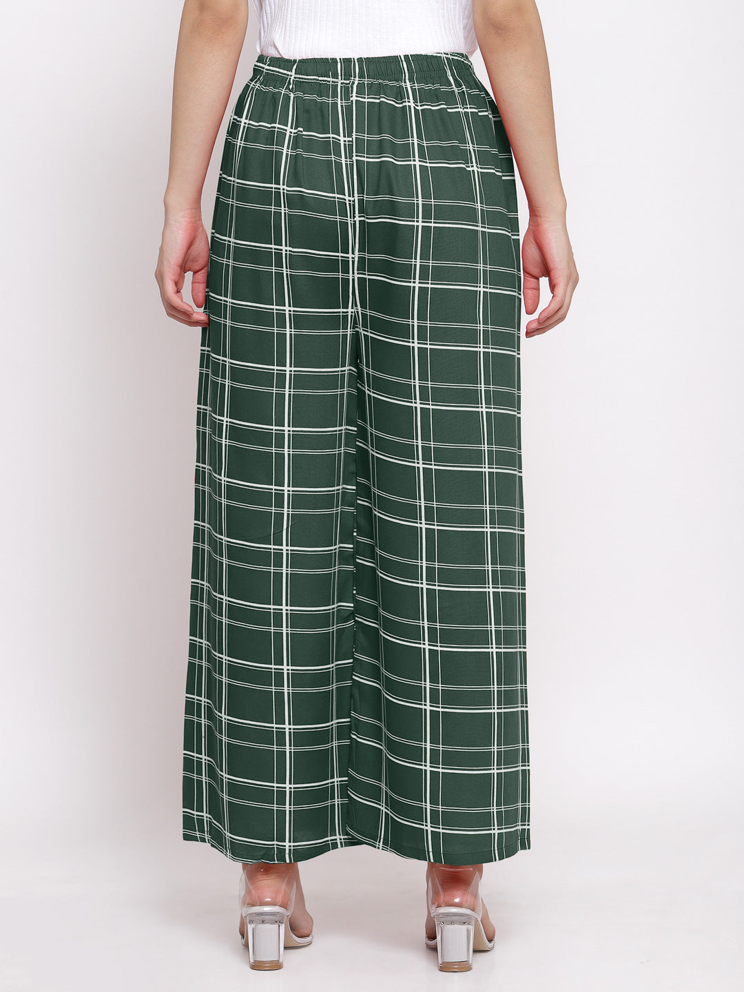 KLOTTHE Women Green Wide Leg Palazzos