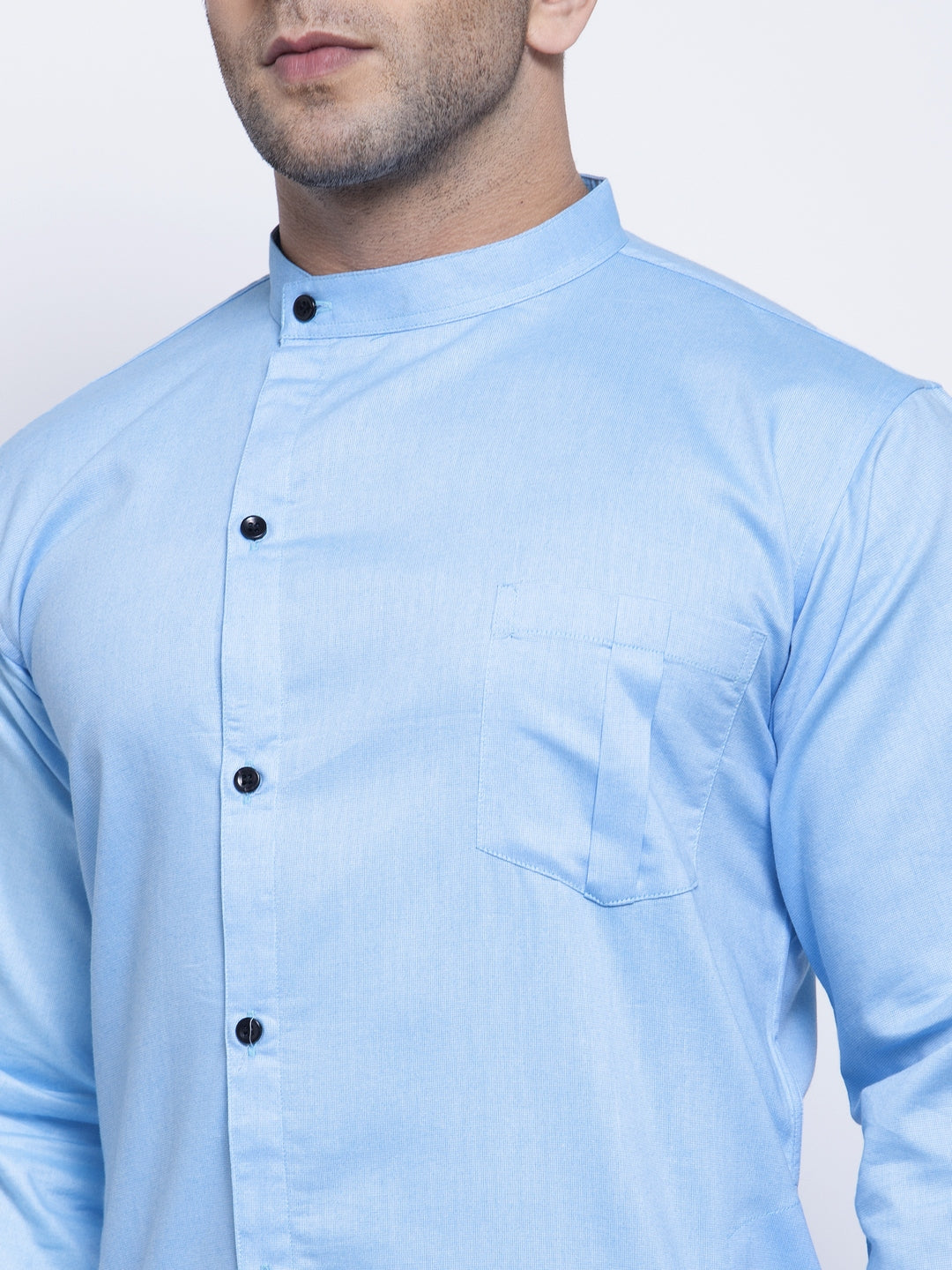 KLOTTHE SkyBlue Cotton Solid Kurtas
