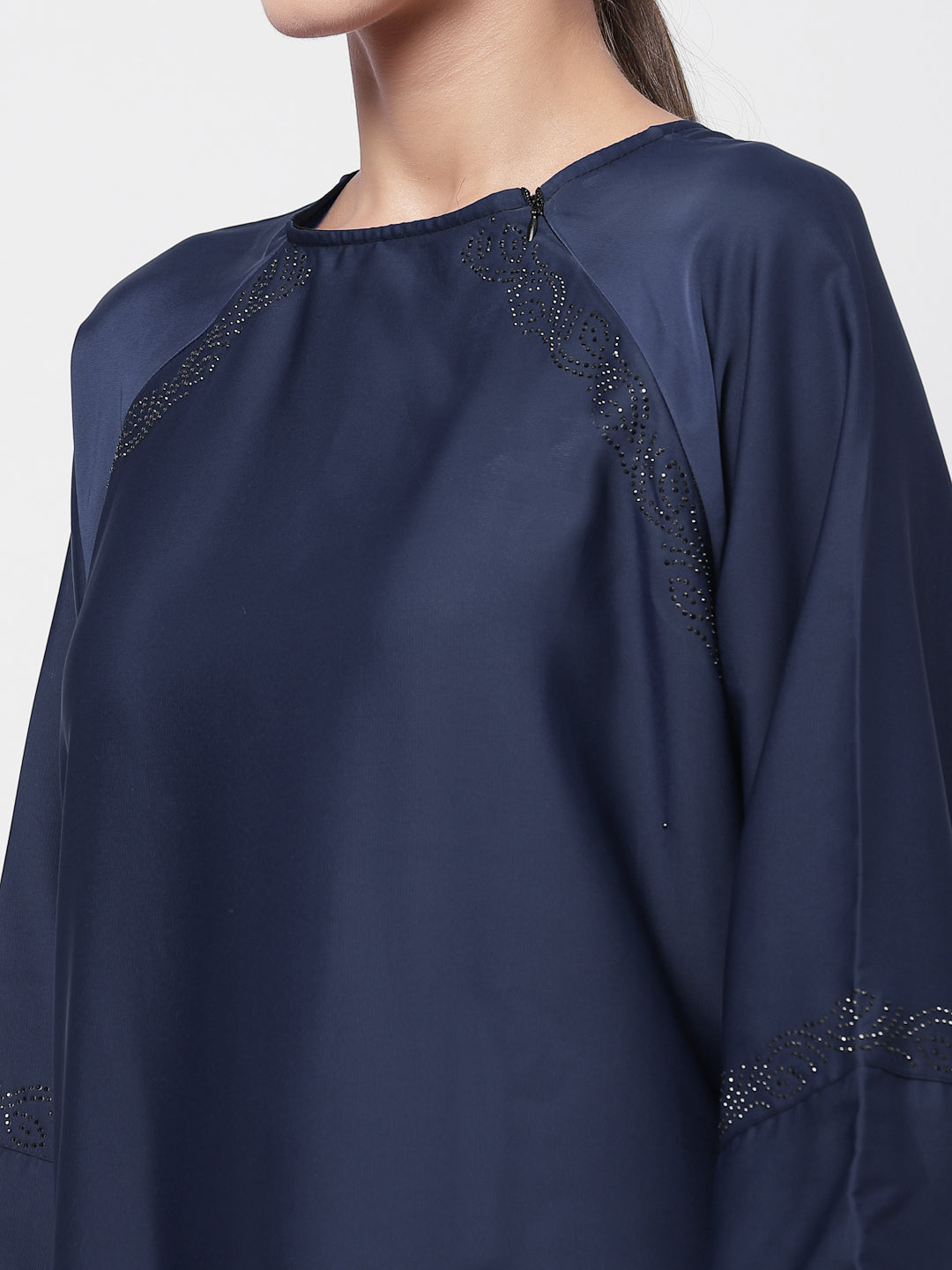 Klotthe Women Blue Embellished Burqa With Scarves