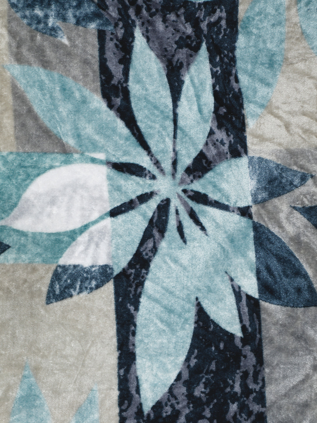 Klotthe Green Floral Woolen Fitted Single Bed Sheet with Pillow Cover