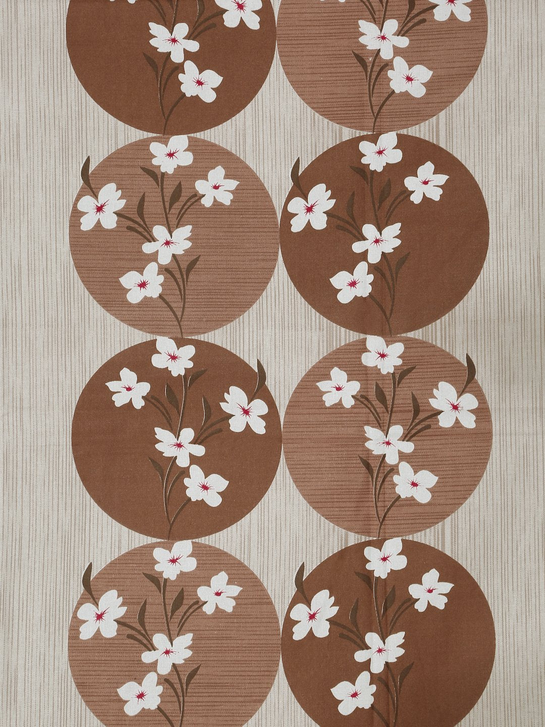 Brown Floral 400 TC Pure Cotton Fitted Double Bedsheet with 2 Pillow Covers