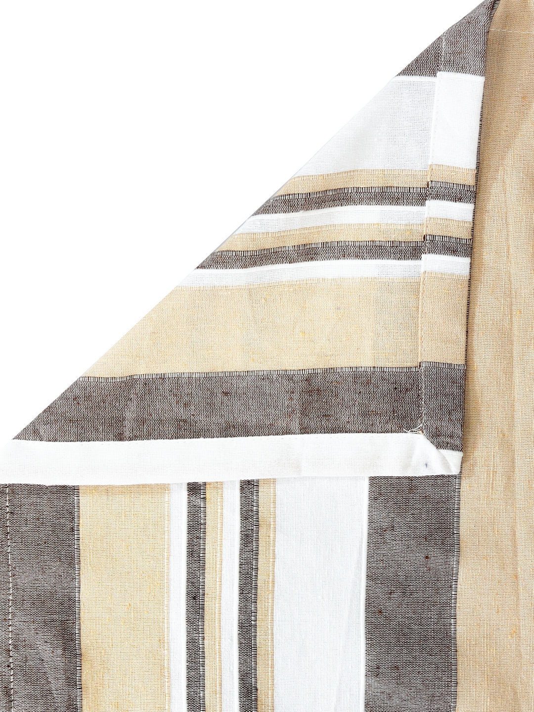 100% Pure Cotton King Size Handwoven Bed Cover with Two Pillow Covers by KLOTTHEĀ® (Brown Striped)