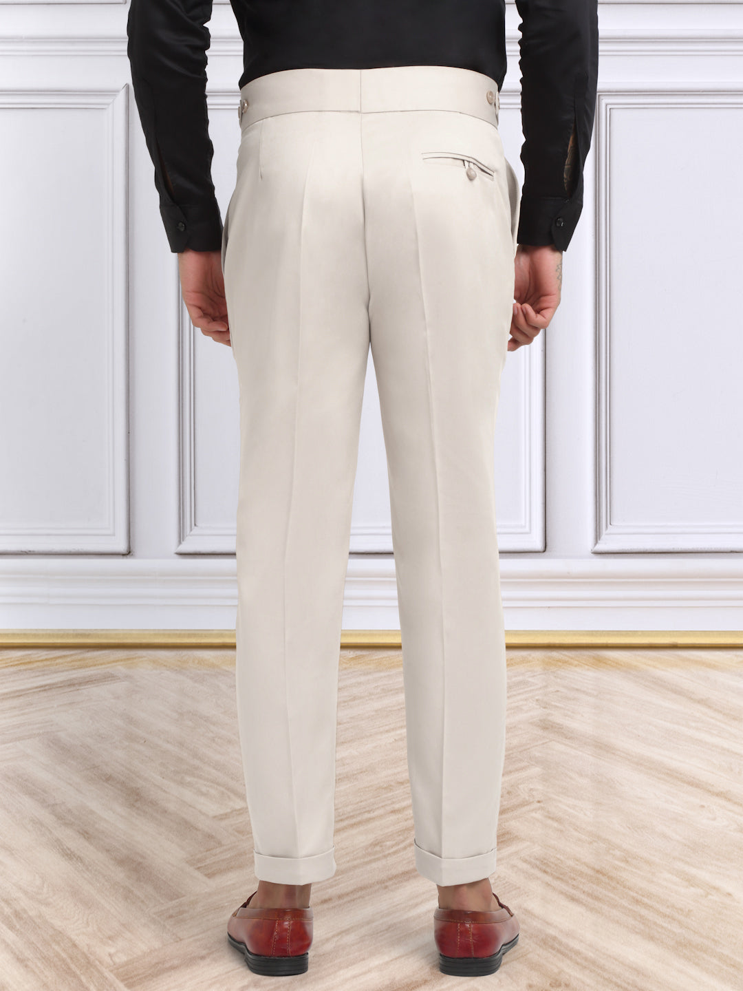 Italian Style Formal Gurkha Pant-Cream