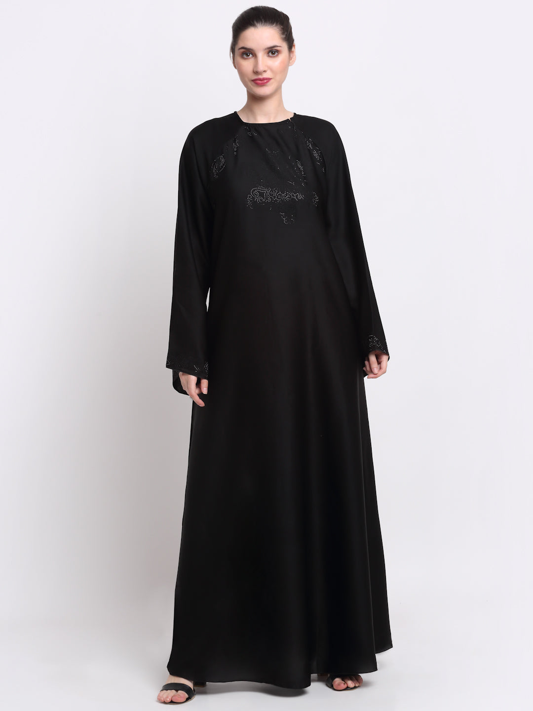 Klotthe Women Black Solid Burqa With Scarf
