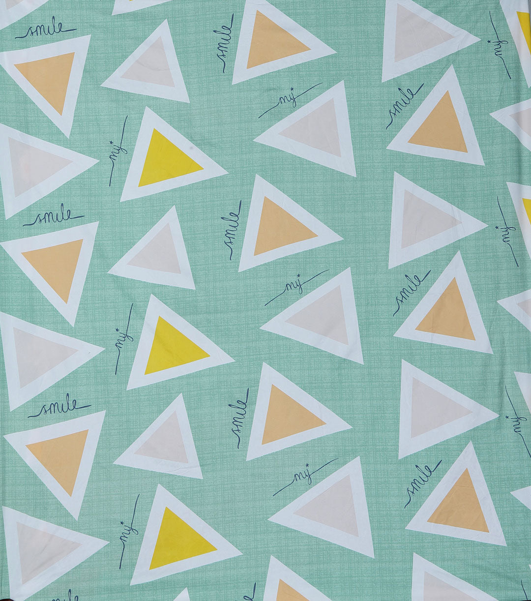 Klotthe Multi Geometric 300 TC Cotton Blend Elasticated Double Bedsheet with 2 Pillow Covers