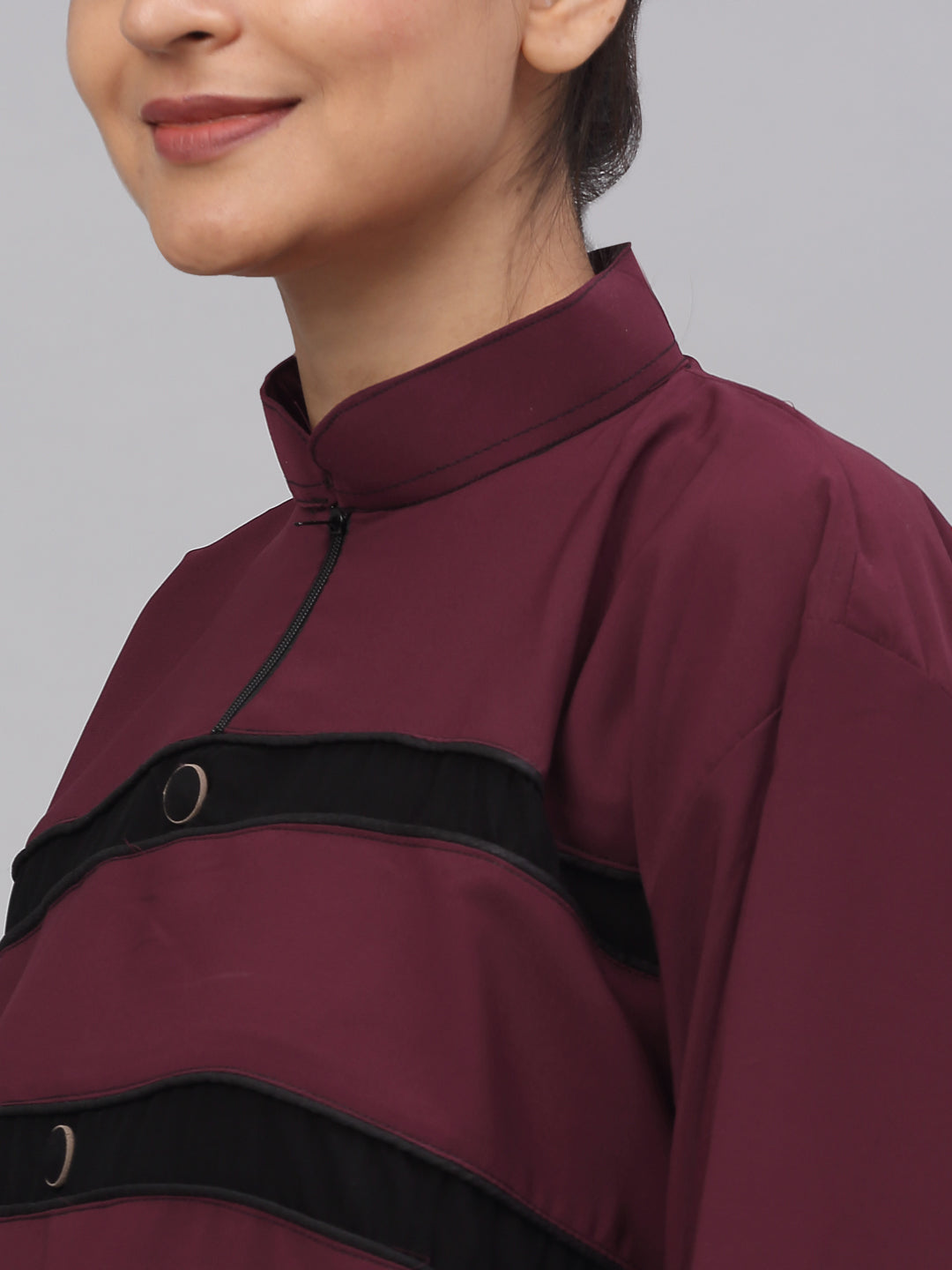 Klotthe Women Maroon Embellished Burqa With Scarves